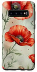 Coque pour Galaxy S10 Motif aquarelle de coquelicot