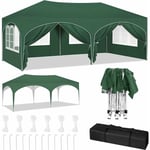 Woltu - Tonnelle de Jardin Tonnelle Pliante 3x6m, Hauteur Réglable, Imperméable, Protection de uv, avec Sac de Transport, Vert