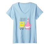 Femme SpongeBob SquarePants & Patrick Good Vibes Underwear Shot T-Shirt avec Col en V