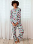 Chelsea Peers Cats Tea Party Organic Cotton Rich Pyjama Set, Blue