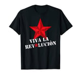 Red star motif retro text Viva Revolucion T-Shirt