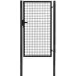 Portillon pour cloture grillagée Garden+ noir l. 105 x H.175 cm