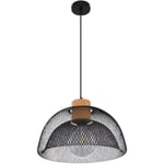 Lampe à suspension Smart Home plafonnier à intensité variable liège grille noire Alexa Google dans un ensemble comprenant des ampoules led rvb