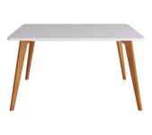 Table de réunion carrée FOLD L.120-P.120 cm blanc/ hêtre