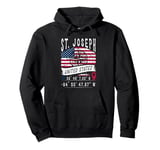 St. Joseph United States Flag GPS Coordinates St. Joseph Pullover Hoodie