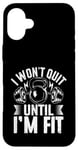 Coque pour iPhone 16 Plus Citation de motivation pour entraînement de remise en forme