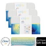 Dove Enjoy Deodorant, Lotion & Bodywash 3 Pieces Beauty Bag Gift Set for Her