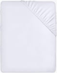 Utopia Bedding Drap Housse - Blanc, 120 x 200 cm - Coupes de 35 cm pour Matelas épais - Microfibre brossée