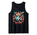 Rock N Roll Guitar Player Music Guitarist Skeleton Hand Tank Top