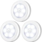 6 Pack) Veilleuses Lampes led à Détecteur,Lampe Détecteur de Mouvement,Lampe de Placard,Alimenté par Batterie (non Inclus),Lampe led pour