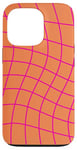 Coque pour iPhone 13 Pro Grand damier classique à carreaux orange et rose