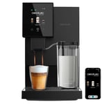 Cecotec Machine a Café Espresso Superautomatique Cremmaet Compactccino Connected. 19 Bars, Thermoblock, Écran TFT, Wifi, Moulin Integré, Réservoir d'eau 1,1 L et de lait 400 ml, Nettoyage Automatique