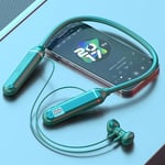 OLAF ¿couteurs sans fil Bluetooth 5.3 Casque tour de cou Affichage de la puissance de jeu Casque HIFI ¿couteurs TWS avec prise en charge du micro Carte SD-Style vert A_XINENGJI