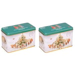 New English Teas Peter Rabbit & Friends at Christmas Tea Tin with 40 English Breakfast Teabags (Pack of 2)