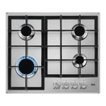 AEG 3000 Series 60cm 4 Burner Gas Hob with Wok Burner -Stainless Steel