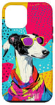 Coque pour iPhone 12 mini Barzoï Dog Fashion, joli pop art coloré