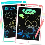 Richgv 2 pièces 10 Pouces Ardoise Magique Enfant 2 Ans,Coloré Tablette Enfants 3 4 5 6 7 8 Ans,Tablette Magique Enfant Jouets pour Filles Garçons,Jeux Enfant,Tablette Dessin Enfant Cadeau Enfant