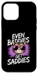 Coque pour iPhone 12 mini Even Baddies Get Saddies Cat Confident Girl Trendy Citation