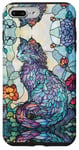 Coque pour iPhone 7 Plus/8 Plus Selkirk Rex Cat Curly Hair Stained Art Effect Stain Floral