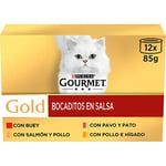 Gourmet Purina Gold Lot de 8 Paquets de 12 boîtes de 12 boîtes 85 g 96 Aliments humides pour Chat