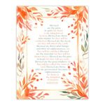 Blessed Beatitudes Sermon of the Mount Matthew Gospel Orange Art Poster Print