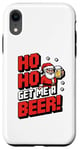 iPhone XR Ho Ho Ho! Get Me A Beer! 8-bit Santa Christmas Festive Beer Case