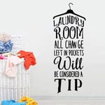 UYEDSR Wall Sticker Vinyl Wall Sticker Laundry Room Clothes Rack Quote Wall Decal Girl Wash Room Vinyl Decal Home Laundry Room Art Mural Decor 42x116cm