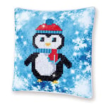 Kit de Peinture au Diamant, Coussin, Pingouin de Noël