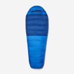 Marmot Lost Coast 15 Long, Sac de couchage momie adulte, duvet de canard 600plus, chaud et léger, repliable, 198 cm, jusqu’à -31 °C, Trail Blue/Twilight, 198 cm