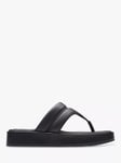 Clarks Alda Walk Leather Toe Post Sandals, Black