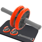 Multifunctional Abdominal Wheel 3-In-1 Ab Roller Wheel Push-Up Bar Heavy Duty Roller Muscle Strength Training Multi-Functional Weight Loss Belly Fat Reduction for Home Gym ,Orange