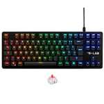 The G-Lab - Keyz Platinium TKL - Clavier Mecanique Red Switch Outemu Low Profile AZERTY - Clavier Gamer TKL Ultra Fin, RGB & Touches 100% Personnalisable, Anti-ghosting Total - PC/PS4/PS5/Xbox – New