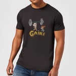 The Flintstones Distressed Bam Bam Gains Men's T-Shirt - Black - 4XL - Black