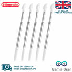 3DS XL Stylus White & Silver Metal Retractable Touch Pen for Nintendo 5 Pack