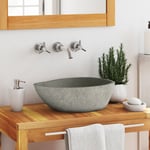 vidaXL Lavabo en pierre de rivière Ovale 37-46 cm