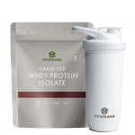 Grass-Fed Whey Protein Isolate 750 g + Stainless Steel Shaker White