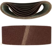 Lot de 10 bandes abrasives en tissu 75 x 457 mm Grain 40 pour ponceuse à bande/bande abrasive