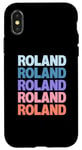 Coque pour iPhone X/XS Funny Modern Repeated Text Design Roland