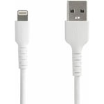 StarTech.com 2m USB A to Lightning Cable - Durable White USB Type A to Lightning Connector Charge and Sync Charger Cord - Rugged w/Aramid Fiber - Apple MFI Certified - iPad Air iPhone 11 (RUSBLTMM2M)