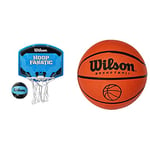 Wilson, Basketball, Mini-Panier Fanatic, INCL. Ballon, avec Support pour Porte, Bleu/Noir, WTBA00436 & Micro Ballon de Basket