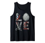 Love Design Hairdresser Hairdryer Scissors Barber Hair Brush Tank Top