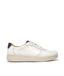Fitflop Womenss Fit Flop Rally Leather Panel Trainers in White Navy - Blue & White Leather (archived) - Size UK 3