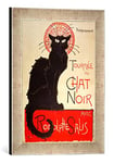 'Encadré Image de Theo Phile Alexandre Steinlen "Poster advertising a tour of the chat noir Cabaret, 1896, dans le cadre de haute qualité Photos fait main Impression artistique, 30 x 40 cm, argent Raya