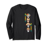 Dia de los Muertos Day of the Dead Sugar-Skulls Vertical Long Sleeve T-Shirt