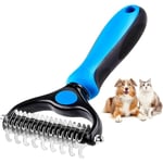 Ersandy - Brosse Chat, Brosse pour Chiens Dédéparage de Brosse de Sous-poil pour Chiens Râteau de Toilettage Double Face en Acier