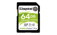 Kingston Technology Canvas Select Plus 64 Go SDXC UHS-I Classe 10