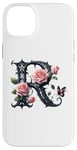 Coque pour iPhone 14 Plus Letter R Initial Floral Monogram Rose Pink Flower Butterfly