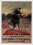 POSTER HQ 40x60cm d'une AFFICHE VINTAGE VéLO/CYCLES DECAUVILLE, RICHARD