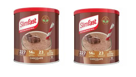 2 x SlimFast Chocolate Meal Replacement Shake for Weight Loss Balanced Diet 375g