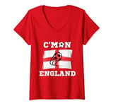 Womens Come On England Fan Football 2021 Soccer England Supporters V-Neck T-Shirt